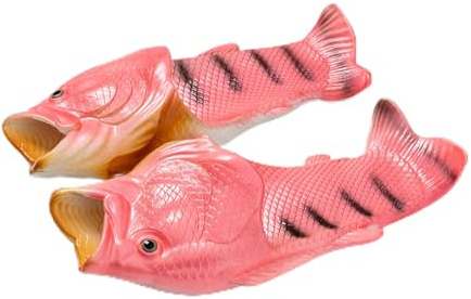 TUOJINRUIDA Chaussons unisexes drôles, poissons et homards, pour hommes ou femmes, pantoufles amusantes pour la maison à la plage, douche, heures de détente à la piscine, marche en plein air