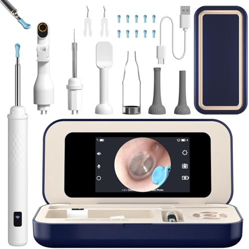 VANNPOOY Ear Cleaner with Camera, Wireless Ear Wax Removal Tool with Screen, Visual Ear Cleaner Kit with Tweezers and Replacement Tips, Safe Ear Cleaning Tool for Kids & Adults