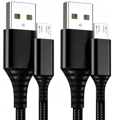 3M PS4 Controller Charger Cable,10FT Charging Cord for Sony PlayStation 4 | Dualshock 4/PS4 Slim/Pro, Microsoft Xbox One S/X,Micro USB Play and Charge Wire,Extra Long Nylon Braided - Black (2Pack)