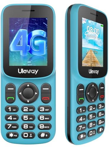 Tosaju 4G LTE Telefon Mini Tastenhandy Ohne Vertrag Tastentelefon Einfach Mobiltelefon 1.7 Zoll Farbdisplay Bluetooth 1000mAh Lange Standby-Zeit Dual SIM Tragbar Seniorenhandy mit LED-Taschenlampe