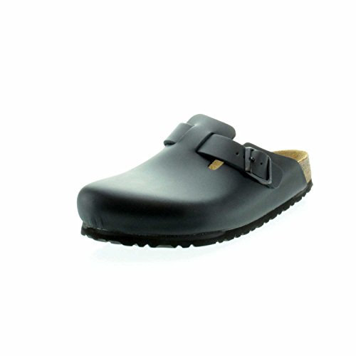 Birkenstock Classic Boston Leder 60191, Clogs, Schwarz (Schwarz 49), 41 EU (7.5 UK)