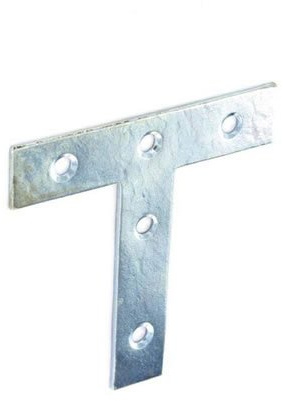 25 x Bright Zinc Plated 75mm metal repair Tee Plates.
