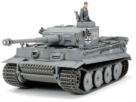 Tamiya 300035216 35216 1:35 Deutscher PzKpfw.VI Tiger I E Frühe (1), Modellbausatz,Plastikbausatz, Bausatz zum Zusammenbauen, detaillierte Nachbildung, Grau, Einzelpackung