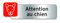 Symbol PSC12 Plaque polycarbonate adhésive 160 x 50 mm Attention chien