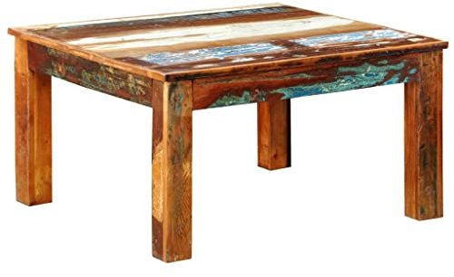 vidaXL Couchtisch Beistelltisch Kaffeetisch Tisch Sofatisch Wohnzimmertisch Akzenttisch Holztisch Quadratisch Recyceltes Holz 80x80x45 cm