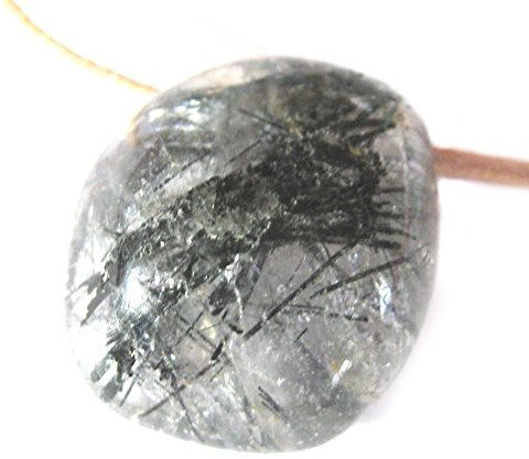Trommelstein gebohrt Turmalinquarz 2 cm