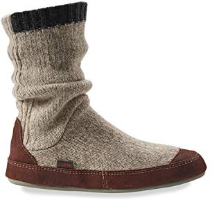 Acorn Men's Slouch Boot Slipper, Grey Ragg Wool, Medium / 9-10