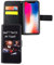 König Design Handyhülle Kompatibel mit Apple iPhone X Handytasche Schutzhülle Tasche Flip Case mit Kreditkartenfächern - Don't Touch My Phone Bär mit Kettensäge