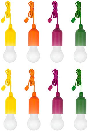 TEMPO DI SALDI 8 X Lampadina Led Portatile Colorata Senza Corrente Per Casa Campeggio Giardino, 8 pezzi