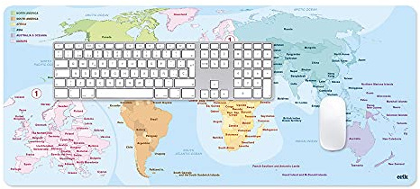 empireposter Gaming Mousepad - Weltkarte - extra groß - 80x35 cm - Schreibtischunterlage