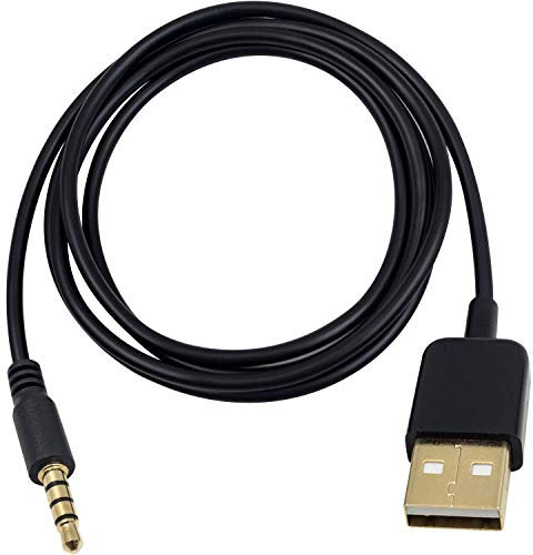 Duttek 3,5 mm Ladekabel, Vergoldeter 4 Poliger 3,5 mm Stecker auf USB 2.0 Stecker Ladekabel,USB Klinke Adapter Kabel für iPod Shuffle, MP3 Player, Kopfhörer und so weiter (1 m)