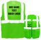 Warnweste mit Reißverschluss und Taschen * Druck auf Rücken + Front/Standard-Druck * Farbe & Größe: Neon Grün/Größe XL * Aufdruck selbst gestalten * Bedruckt mit Design Foto Text Logo