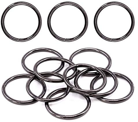Swpeet 60 Stück robuste Mehrzweck-O-Ringe aus Metall, 38 mm, für Hardware, Taschen, Ring, Handarbeiten, Zubehör, Schlüsselanhänger, Gürtel und Hundeleinen, Gun-Black, 1,9 cm