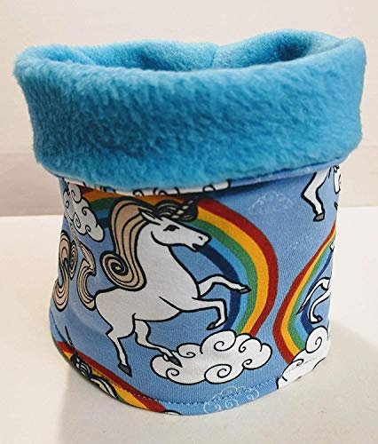 Hundeloopschal Einhörner blau in 7 Größen von Chihuahua bis Schäferhund (XS (26-30 cm))