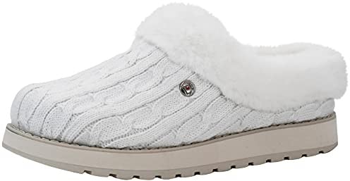 BOBS from Skechers Women's Keepsakes Ice Angel Slipper, White, 8 M US