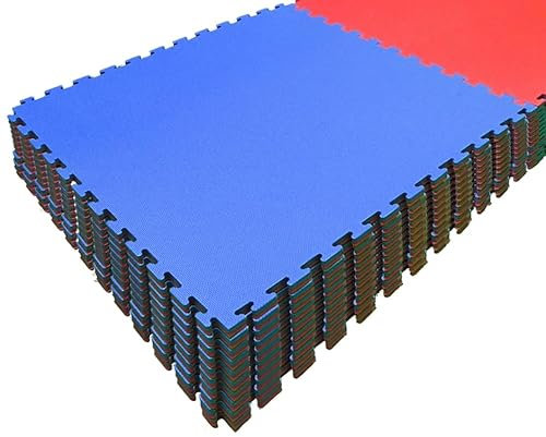 Foam Mats 10 Pack - 1m x 1m x 2cm Red/Blue | Interlocking Floor Mats for Home & Garage, Ideal for Gym Equipment, Martial Arts & Yoga