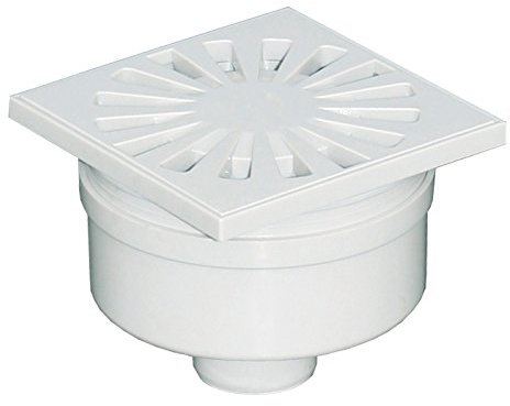 First Plast - Vidage douche - Siphonette 100x100mm sortie verticale Ø40 - Grille ABS