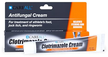CareAll Clotrimazole Antifungal Cream 1% USP 1.0 oz., Cures Most Athlete’s Foot, Jock Itch and Ringworm, Sooths and Relieves Itching, Burning and Cracking from These Conditions