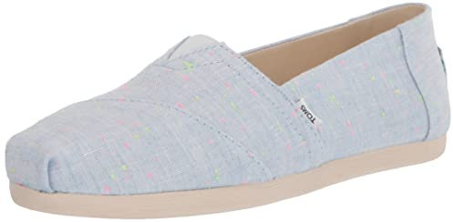 TOMS WOMEN ALPARGATA Light Blue Speckled Linen UK4.5