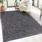 carpet city Shaggy Hochflor Teppich - 150x150 cm Quadratisch - Anthrazit - Langflor Wohnzimmerteppich - Einfarbig Uni Modern - Flauschig-Weiche Teppiche Schlafzimmer Deko