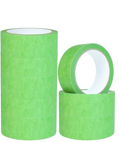 NORTHERN BROTHERS Masking Tape For Painting and Decorating 36mm Green Painters Tape Indoor For Sharp Lines Crafts Spraying Adhesive Decorators Tape 8 Pack