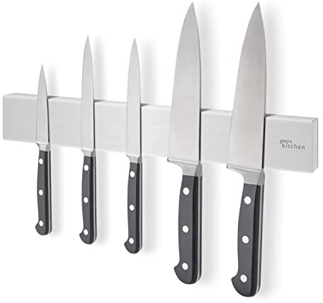 Joeji's Kitchen Messerleiste Magnetische 40cm - Selbstklebend mit 3M oder Schrauben - Edelstahl - Wandhalterung Magnetischer Messerhalter für Messer Utensilien Werkzeuge - Extra starker Magnet