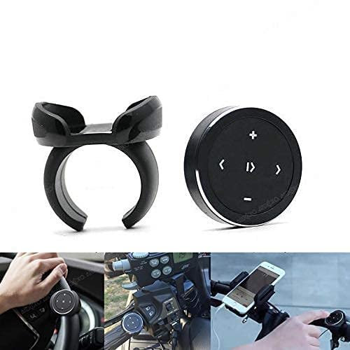 Universal Car Bluetooth 4.0 Remote Control Wireless Bluetooth Media Button with Mount, 3M sticker for Cellphone Tablet (Black)