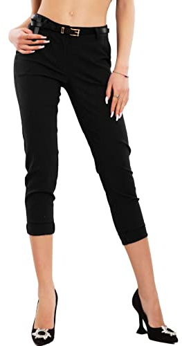 Toocool Pantaloni Donna Classici Eleganti Capri Vita Bassa Pinocchietto VB-2918