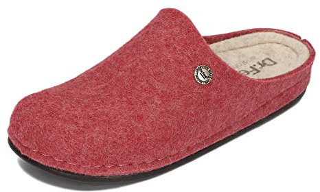 Dr.Feet anatomic Damen Filz Hausschuhe Natürlicher Schafwolle Polyurethan-Sohle Wool Slippers 36-42 EU (Rosa, eu_footwear_size_system, adult, women, numeric, medium, numeric_38)