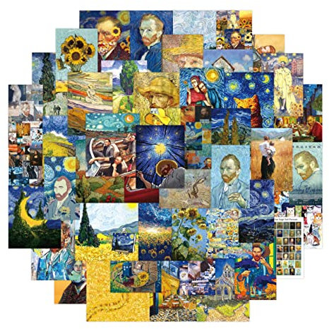 DLKSH 10/30/54 Stück Malerei Kunst Van Gogh für Laptop Gepäck Helm Wand Auto Dekoration Aufkleber Spielzeug - 30 Stück