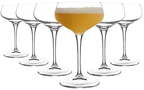 Bormioli Rocco Barman Novecento verres à cocktail - Art déco vintage cocktail vin verres à pied, Martini Espresso - 250ml - Paquet de 12