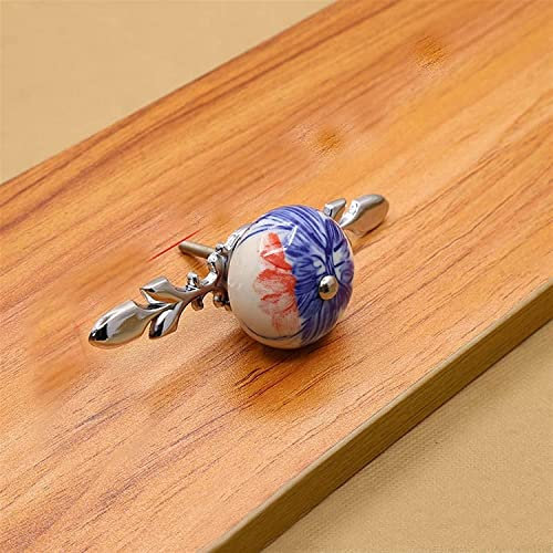 Tbkoly 2 x Keramikknöpfe, Türgriff, Schrankschublade, 41 mm, chinesisch, blau-weißes Porzellan, Keramik, Schrankgriff und Küchengriff, Schubladengriff, Möbelgriff und Knauf (Couleur: reich 170 mm)