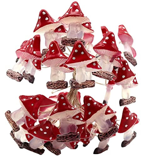 Beavorty Pilz-Led-Lichterketten Weihnachtsdekorationen Batteriebetriebene Prinzessinnen-Lichterketten Für Mädchen Schlafzimmer Innenwohnheim Hochzeit Kinderzimmer Party Terrasse Zaun