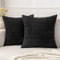 MIULEE 2er Set 40x40 cm Kordsamt Kissenbezüge Moderne Kissenhüllen Dekorative Sofakissen Dekokissen Weicher Zierkissenbezug für Wohnzimmer Sofa Schlafzimmer Boho Dekor Schwarz