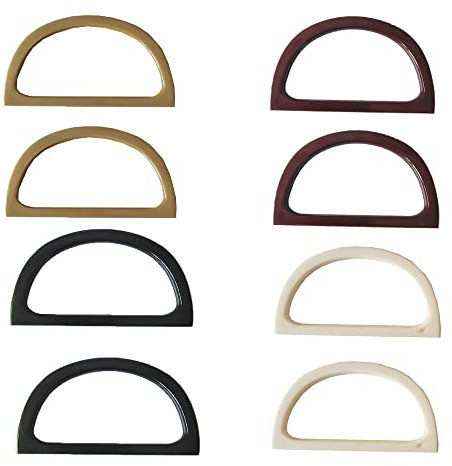 4 Paare Ersatz D-Form Handtasche Griffe, Handgemachter Taschengriff, Henkel Ersatz D-Form Handtasche, Taschengriffe D-Form, Für die Herstellung von Handtaschen, Geldbörsen und Einkaufstaschen