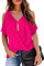 Tunique Femme Rose 2025 Eté Sexy Col en V Oversize Épaules Dénudées Manches Courtes Tee-Shirt T-Shirts Vêtements Club XL