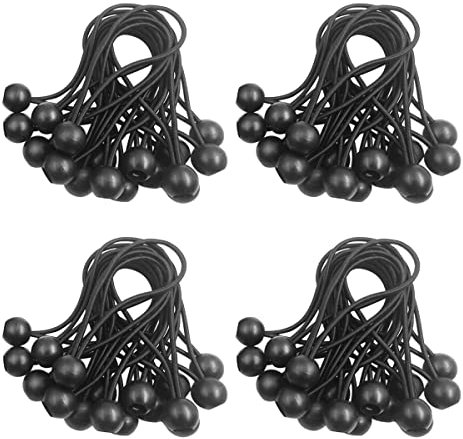 50 Piezas Tensores Elásticos,Pulpos Elasticos,Tensores Elastico,Tensor Bola Tensores,Tensor Elastico Negro,Cuerda EláStica con Bola para Lonas,Tiendas de Campaña,Camping
