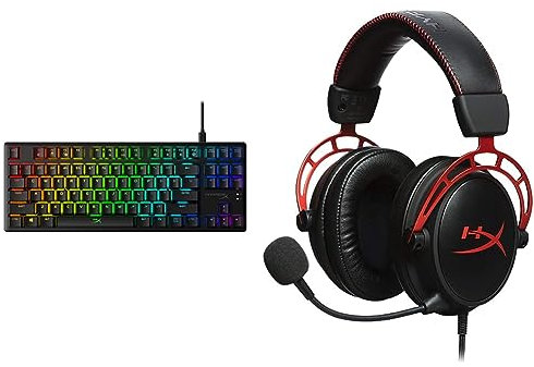 HyperX Alloy Origins Core – Tenkeyless Mechanical Gaming Keyboard & Cloud Alpha – Gaming Headset with In-line volume control