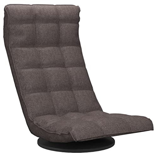 vidaXL Bodenstuhl Drehbar Klappbar Bodensessel Relaxsessel Relaxstuhl Sessel Fernsehsessel Loungesessel Polstersessel Wohnzimmer Taupe Stoff