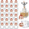 Uiifan Lot de 24 petites salières et poivrières en forme de cube de 14,2 g avec dessus ton en verre transparent avec entonnoir pour fête de mariage, maison, restaurant, cuisine (or rose)