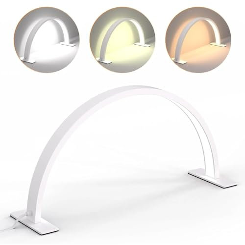 Lampada Da Tavolo per Unghie, 3000k‑6500k Lampada Mezzaluna Estetica, 25w 10 Luminosità Lampada per Estetista con Controller, Lampada Estetista per Arte Delle Unghie Bellezza Ciglia Tatuaggi