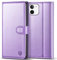 Kuafcase Compatible for iPhone 12 Mini Case with 4 Card Slots Magnetic Closure Kickstand Shockproof Protective Phone Case Compatible for iPhone 12 Mini - Light Purple