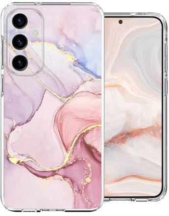 DiyGody Handyhülle für Samsung Galaxy S23 FE 6,4 Zoll mit Glitzer-Marmor-Muster, Ultra Dünn Weich Silikon Schutzhülle für Frauen, Stoßfest Kratzfest Hybrid-Schutz Hülle für Galaxy S23 FE 5G 2023 -Rosa