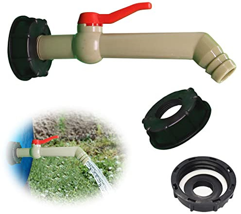 Zepitniy IBC Plastica Rubinetto di Uscita(1 Pollice-25MM) IBC Adattatore Serbatoio Rubinetto per Connettore Tubo da Giardino Sostituire Valvola Raccordo