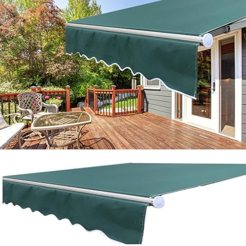 toile pour store banne Remplacement de tissu d'ombrage vert, couverture d'ombrage en polyester résistant aux UV et à l'eau pour terrasse de cour, patio, jardin, pergola, balcon, 1 2 3 4 5 6 m de long,