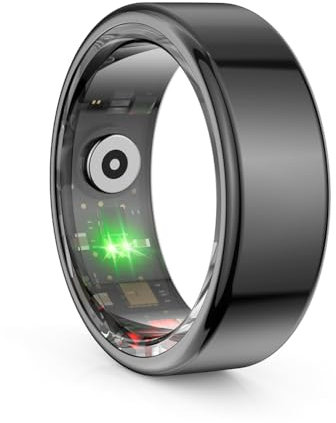 ASIEIT R02 Smart Ring Health 5.0 -kompatibler Fitness-Ring IP68 & 5ATM Wasserdicht Multisport-Modi tragbar for for (10 Schwarz)