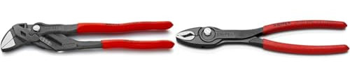Knipex Pliers Wrench Pliers and a Wrench in a Single Tool Grey atramentized, with Non-Slip Plastic & TwinGrip Slip Joint Pliers Black atramentized, with Non-Slip Plastic Coating 200 mm 82 01 200 SB