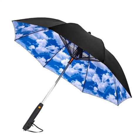 ALWIDA 3 In1 Umbrella With Fan, Type-C Rechargeable Fan Umbrella, Portable Umbrella With Fan And Spray For Hot Summer, Spray Fan Umbrella With UV Protection