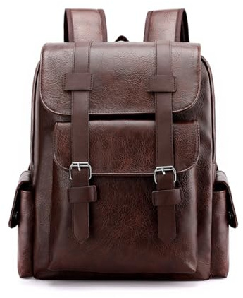 SONARIN Sac à Dos PU Imperméable - Ordinateur Portable 15,6 Pouces, Travail, Voyage, École, Cartable Collège, Loisir pour Homme Femme