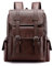 SONARIN PU Zaino Uomo, Borsa Lavoro Impermeabile Porta PC 15,6 Pollici da Viaggio, Scuola Superiore Media, Università, Casual per Uomo Donna (Marrone Scuro)